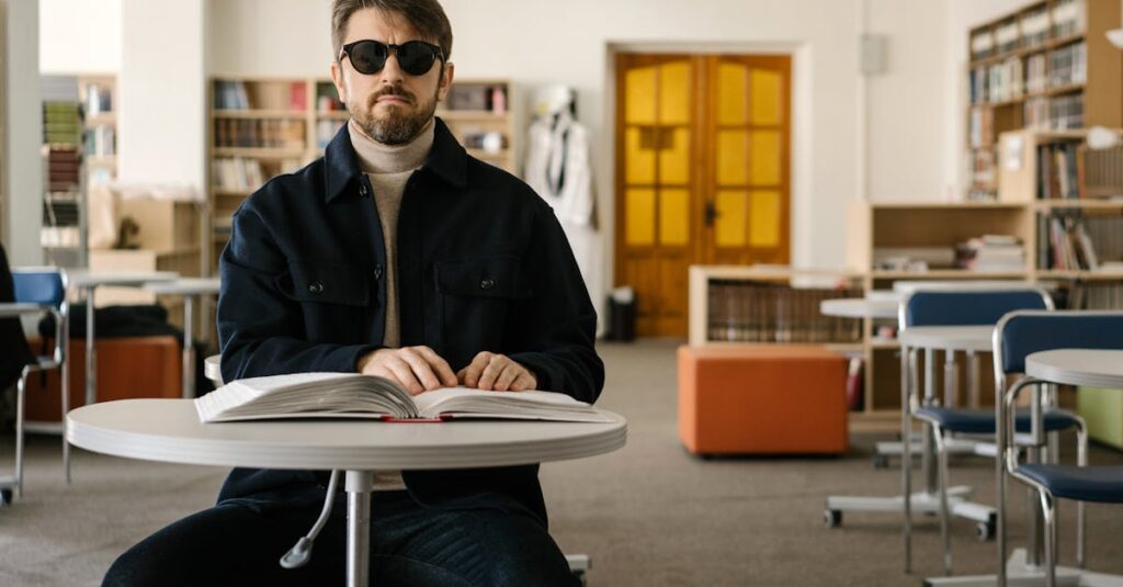 visually-impaired-man-reads-braille-book-in-an-indoor-library-setting